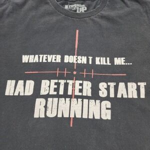 Ranger Up T Shirt MENS L Military Black Short Sleeve Better Start Running 2008